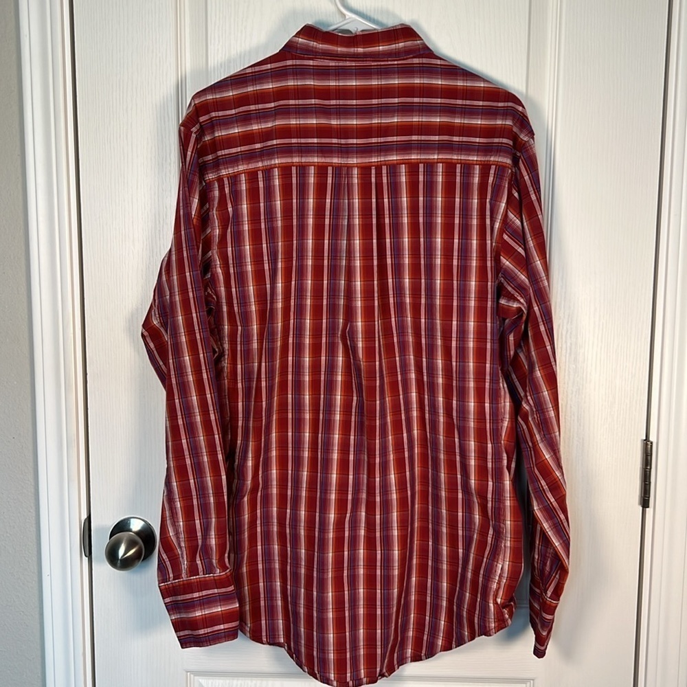 Wrangler 20X Men’s Plaid Button Down Red Shirt Size Large - Picture 4 of 12